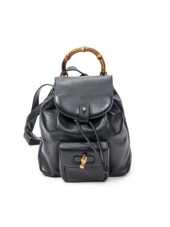 Gucci Mini Bamboo Backpack Navy Calfskin Leather main image 8